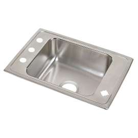 Lustertone Classic Stainless Steel 25" X 22" X 4-1/2" Single Bowl Drop-In Classroom Ada Sink, DRKAD252245FR4