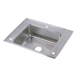 Lustertone Classic Stainless Steel 28" X 22" X 5" Single Bowl Drop-In Classroom Ada Sink, DRKAD282250L