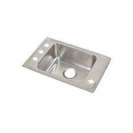 Lustertone Classic Stainless Steel 31" X 19-1/2" X 5-1/2" 4-Hole Single Bowl Drop-In Classroom Ada Sink, DRKAD3119554