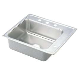 Lustertone Classic Stainless Steel 22" X 19-1/2" X 5-1/2" Single Bowl Drop-In Classroom Ada Sink, DRKADQ222055R4