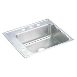 Lustertone Classic Stainless Steel 22" X 19-1/2" X 7-1/2" Single Bowl Drop-In Classroom Sink, DRKR2220L3