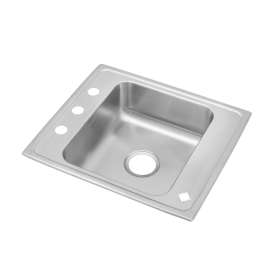 Lustertone Classic Stainless Steel 25" X 22" X 7-5/8" Single Bowl Drop-In Classroom Sink, DRKR25224