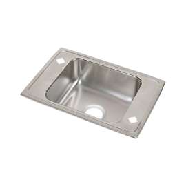 Lustertone Classic Stainless Steel 31" X 19-1/2" X 7-5/8" 2Lm-Hole Single Bowl Drop-In Classroom Sink, DRKR31192LM