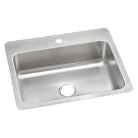 Dayton Stainless Steel 27" X 22" X 8" 1-Hole Single Bowl Dual Mount Sink, DSESR127221