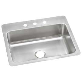 Dayton Stainless Steel 27" X 22" X 8" 3-Hole Single Bowl Dual Mount Sink, DSESR127223