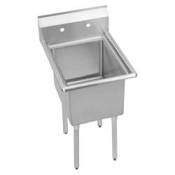 Dependabilt Stainless Steel 25" X 25-13/16" X 43-3/4" 18 Gauge One Compartment Sink With Stainless Steel Legs, E1C20X20-0X