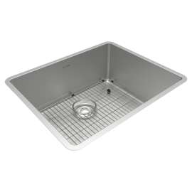 Crosstown 18 Gauge Stainless Steel 22-1/2" X 18-1/2" X 9" Single Bowl Undermount Sink Kit, ECTRU21179TC