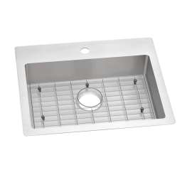Crosstown 18 Gauge Stainless Steel 25" X 22" X 6" 1-Hole Single Bowl Dual Mount Ada Sink Kit, ECTSRAD25226TBG1