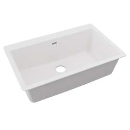 Quartz Classic 33" X 20-7/8" X 9-7/16" Single Bowl Drop-In Sink White, ELGR13322WH0