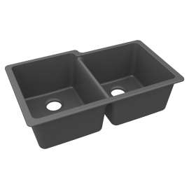 Quartz Classic 33" X 20-1/2" X 9-1/2" Double Bowl Undermount Sink, Graphite, ELGU250RGT0