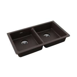 Quartz Classic 33" X 18-1/2" X 5-1/2" Double Bowl Undermount Ada Sink With Perfect Drain(R) Mocha, ELGUAD3319PDMC0