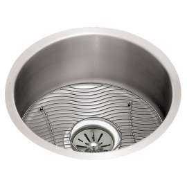 Lustertone Classic Stainless Steel 14-3/8" X 14-3/8" X 6" Single Bowl Undermount Sink Kit, ELUH12FBDBG
