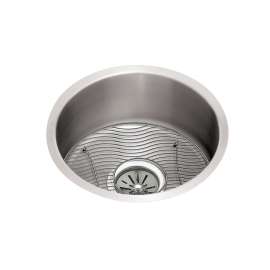Lustertone Classic Stainless Steel 18-3/8" X 18-3/8" X 8" Single Bowl Undermount Sink Kit, ELUH16FBDBG
