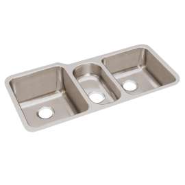 Lustertone Classic Stainless Steel 40" X 20-1/2" X 9-7/8" Triple Bowl Undermount Sink, ELUH4020
