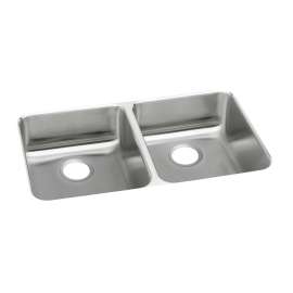 Lustertone Classic Stainless Steel, 35-3/4" X 18-1/2" X 4-7/8" Equal Double Bowl Undermount Ada Sink, ELUHAD361850