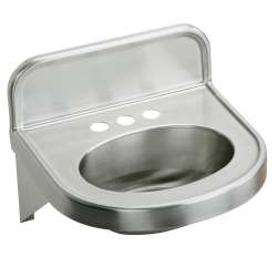 Stainless Steel 18" X 17-1/16" X 5-9/16" Wall Hung Cs3-Hole Lavatory Sink, ELV1817CS3