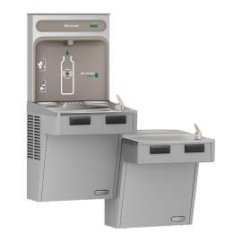 Ezh2O Bottle Filling Station With Mechanically Activated Bi-Level Ada Cooler Non-Filtered Non-Refrigerated Light Gray, EMABFTLDDWSLK