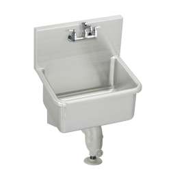 Stainless Steel 21" X 17-1/2" X 12 Wall Hung Service Sink Kit W/Faucet And P-Trap, ESSB2118C