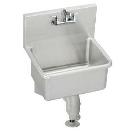 Stainless Steel 23" X 18-1/2" X 12 Wall Hung Service Sink Kit W/Faucet W/3" Bucket Hook Spout And P-Trap, ESSB2319C