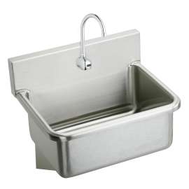 Stainless Steel 31" X 19.5" X 10-1/2" Wall Hung Single Bowl Hand Wash Sink Kit, EWS3120SACMC