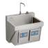 Stainless Steel 30" X 23" X 26" Wall Hung Single Bowl Surgeon Scrub Sink Kit W/Spout+Drain+Soap & Water Knee Activation, EWSF13026KWSC
