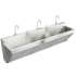 Stainless Steel 90" X 23" X 26" Wall Hung Triple Station Surgeon Scrub Sink Kit W/Sensor Faucets+Drains, EWSF39026SACC