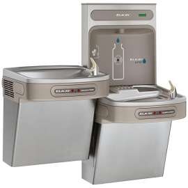 Ezh2O Bottle Filling Station With Bi-Level Ada Cooler Dual Hands Free Activation Non-Filtered Refrigerated Stainless, EZOOTL8WSSK