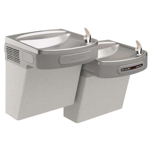 Wall Mount Versatile Hands-Free Activation Bi-Level Ada Cooler Non-Filtered Refrigerated Light Gray Granite, EZOSTL8LC