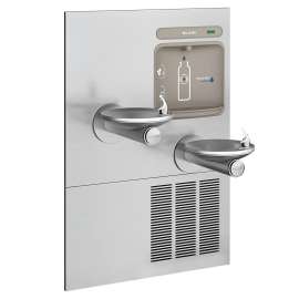 Ezh2O Bottle Filling Station W/ Bi-Level Integral Swirlflo(R) Fountain Refrigerated Non-Filtered Refrigerated Stainless, EZWS-ERPBM28K
