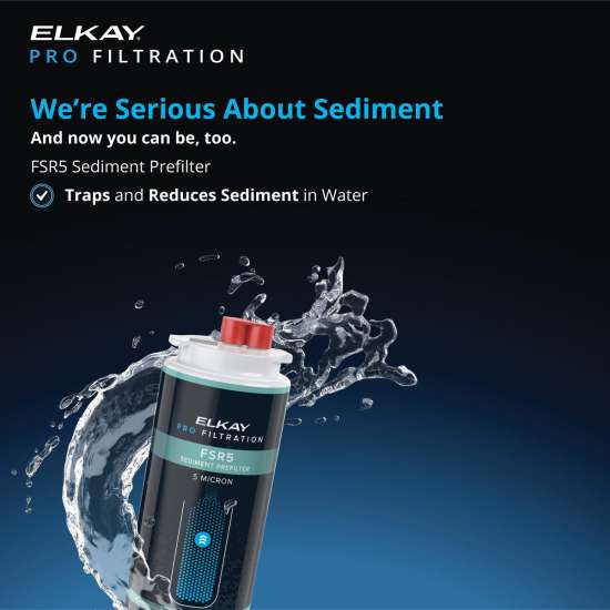 Elkay Pro Filtration Fsr5 + Flp4 Filter Dual Pack: Stage 1 Sediment Prefilter + Total Pfas* + Lead + Microplastics 4000-Gallon Filter For Select Pro Filtration Bottle Filling Stations, FLP4SP