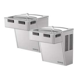 Wall Mount Bi-Level Ada Cooler Filtered 8 Gph Stainless, HAC8BLSS-WF