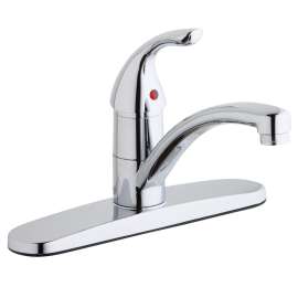 Everyday Three Hole Deck Mount Kitchen Faucet With Lever Handle And Deck Plate/Escutcheon Chrome, LK1000CR