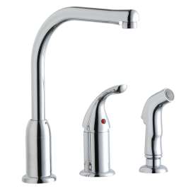 Everyday Kitchen Deck Mount Faucet With Remote Lever Handle And Side Spray Chrome, LK3001CR
