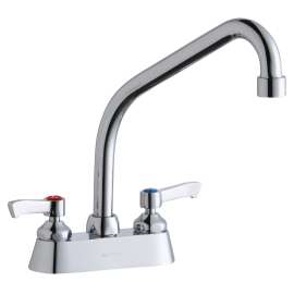 4" Centerset With Exposed Deck Faucet With 8" High Arc Spout 2" Lever Handles Chrome, LK406HA08L2