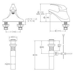 4" Centerset With Exposed Deck Lavatory Faucet Pop-Up Drain Integral Spout Single Control 4" Wristblade Handle, LK423L4