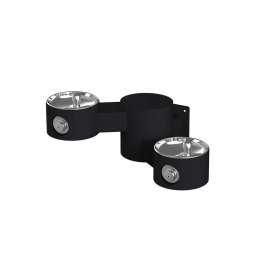 Outdoor Wall Mount Bi-Level Drinking Fountain Non-Filtered Non-Refrigerated Black, LK4406BLK