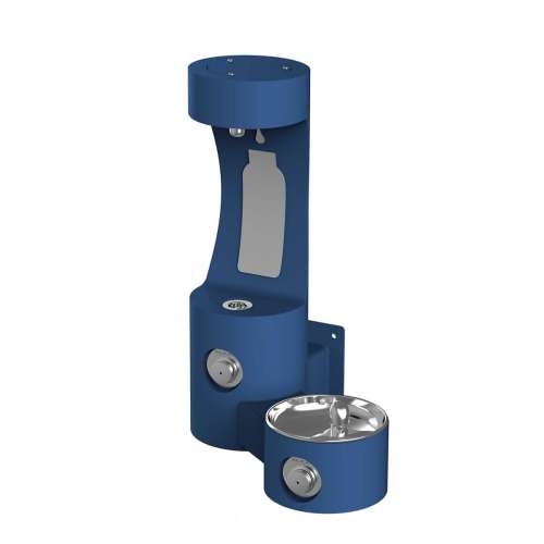 Outdoor Ezh2O Bottle Filling Station Wall Mount With Single Fountain Non-Filtered Non-Refrigerated Blue, LK4408BFBLU