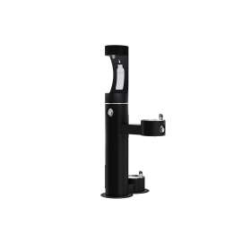 Outdoor Ezh2O Upper Bottle Filling Station Bi-Level Pedestal With Pet Station Non-Filtered Non-Refrigerated Black, LK4420BF1UDBBLK
