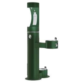 Outdoor Ezh2O Upper Bottle Filling Station Bi-Level Pedestal With Pet Station Non-Filtered Non-Refrigerated Evergreen, LK4420BF1UDBEVG