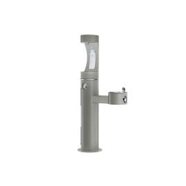 Outdoor Ezh2O Upper Bottle Filling Station Bi-Level Pedestal Non-Filtered Non-Refrigerated Gray, LK4420BF1UGRY