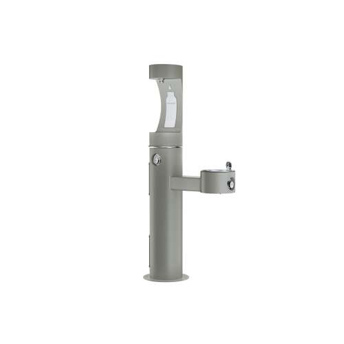 Outdoor Ezh2O Upper Bottle Filling Station Bi-Level Pedestal Non-Filtered Non-Refrigerated Gray, LK4420BF1UGRY