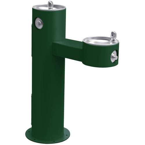 Outdoor Bi-Level Pedestal Fountain Non-Filtered Non-Refrigerated Freeze Resistant Evergreen, LK4420FRKEVG