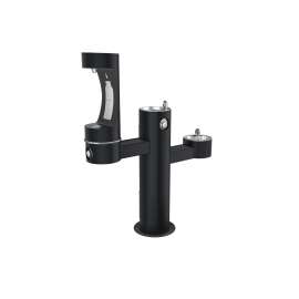 Outdoor Ezh2O Middle Bottle Filling Station Tri-Level Pedestal Non-Filtered Non-Refrigerated Black, LK4430BF1MBLK