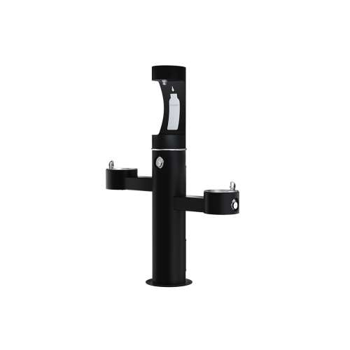 Outdoor Ezh2O Upper Bottle Filling Station Tri-Level Pedestal Non-Filtered Non-Refrigerated Black, LK4430BF1UBLK