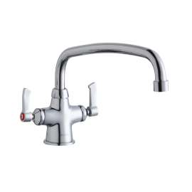 Single Hole With Concealed Deck Faucet With 12" Arc Tube Spout 2" Lever Handles Chrome, LK500AT12L2