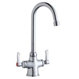 Single Hole With Concealed Deck Faucet With 5" Gooseneck Spout 2" Lever Handles Chrome, LK500GN05L2