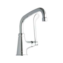Single Hole With Single Control Faucet With 8" Arc Tube Spout 6" Wristblade Handle Chrome, LK535AT08T6