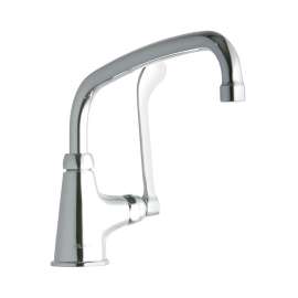 Single Hole With Single Control Faucet With 10" Arc Tube Spout 6" Wristblade Handle Chrome, LK535AT10T6