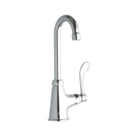 Single Hole With Single Control Faucet With 4" Gooseneck Spout 4" Wristblade Handle Chrome, LK535GN04T4