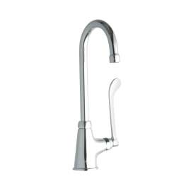 Single Hole With Single Control Faucet With 5" Gooseneck Spout 6" Wristblade Handle Chrome, LK535GN05T6